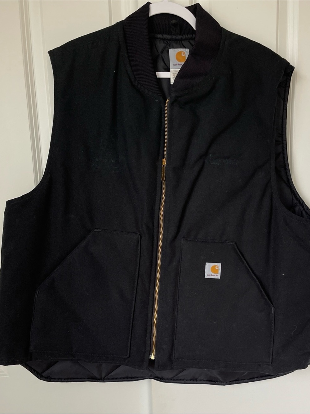 VTG 2002 Y2K Mens 3XL Black Carhartt Union USA Quilt Lined Duck Canvas Vest READ